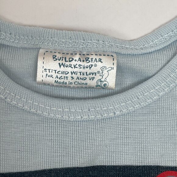 Build A Bear Workshop BABW Top Shirt Blue Mickey - Picture 2 of 5